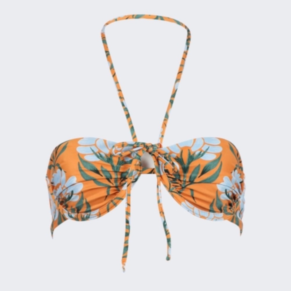 AGUA BY AGUA BENDITA Bronce Halter Bikini Top Orange